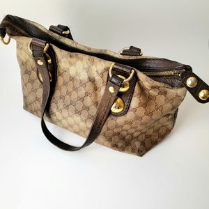 Gucci Brown Babouska Heart Shoulder Bag GG Monogram